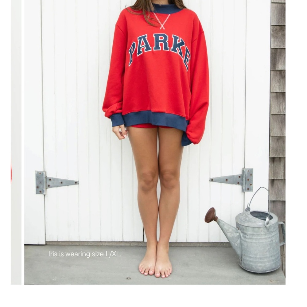 Parker Red Crew Neck Sweater Vibrant and Comfortable